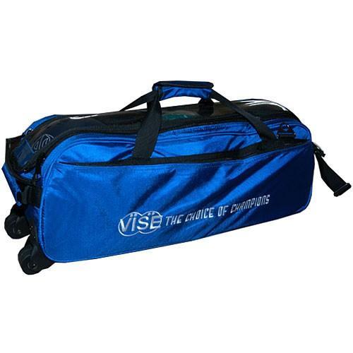 Vise 3 Ball Clear Top Tote Roller Blue Bowling Bag