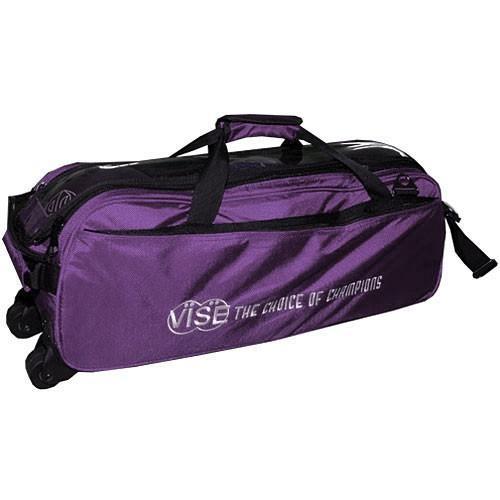 Vise 3 Ball Clear Top Tote Roller Purple Bowling Bag