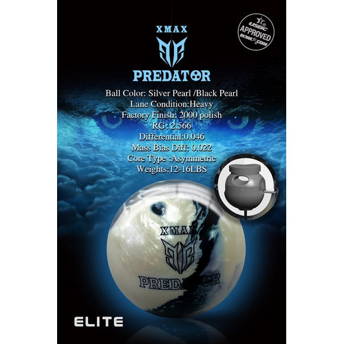 Elite Predator Xmax Silver/Black Pearl Bowling Ball